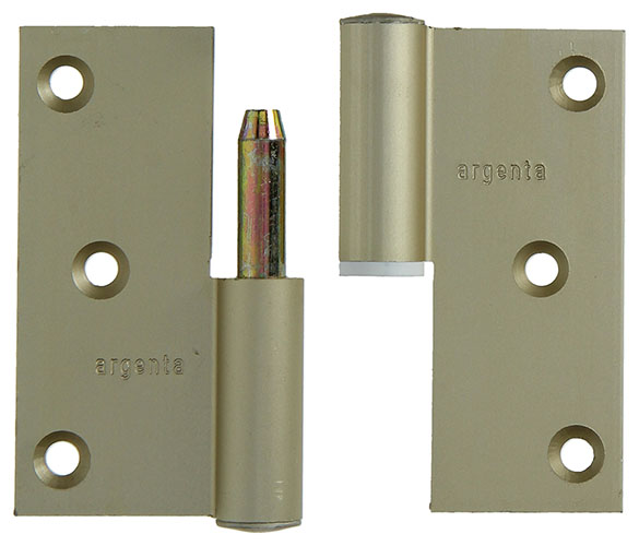 Paumellen Alu Champagne Rechte Hoeken Links 80x80mm - 3st