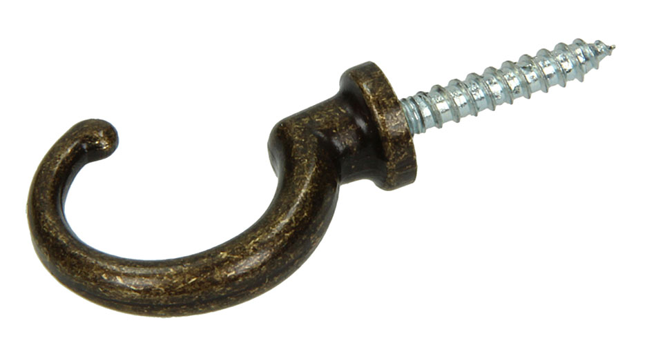 Haakjes Messing Verbronsd H35mm - 2st