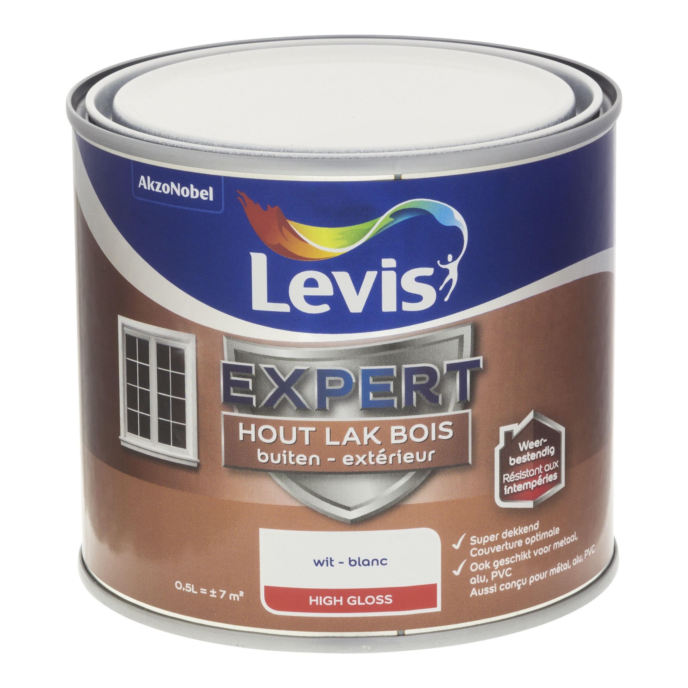 LAK EXPERT HOUT BUITEN HIGH GLOSS WIT 500 ML