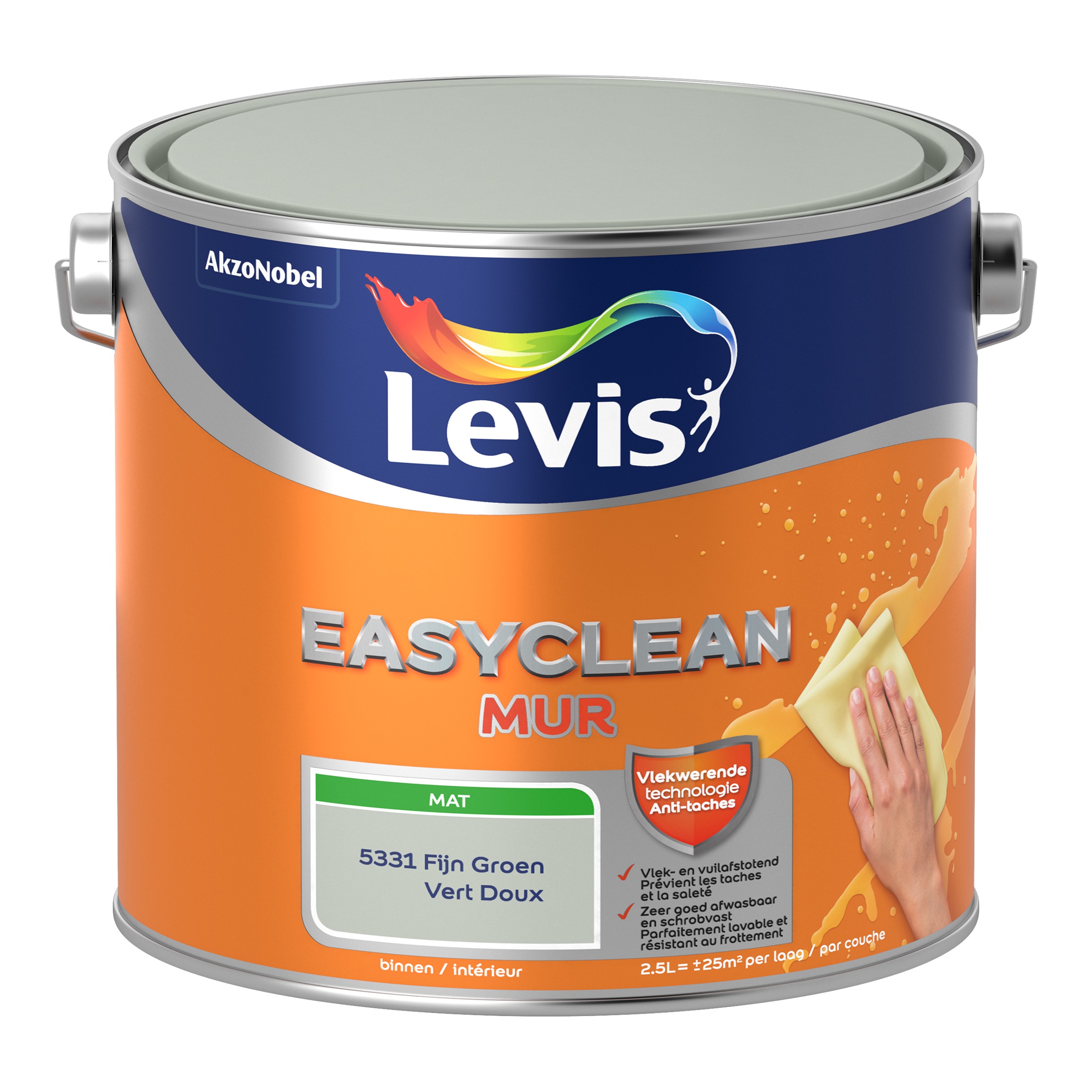 Muurverf Easyclean Mur Mat Fijn Groen 2.5 L