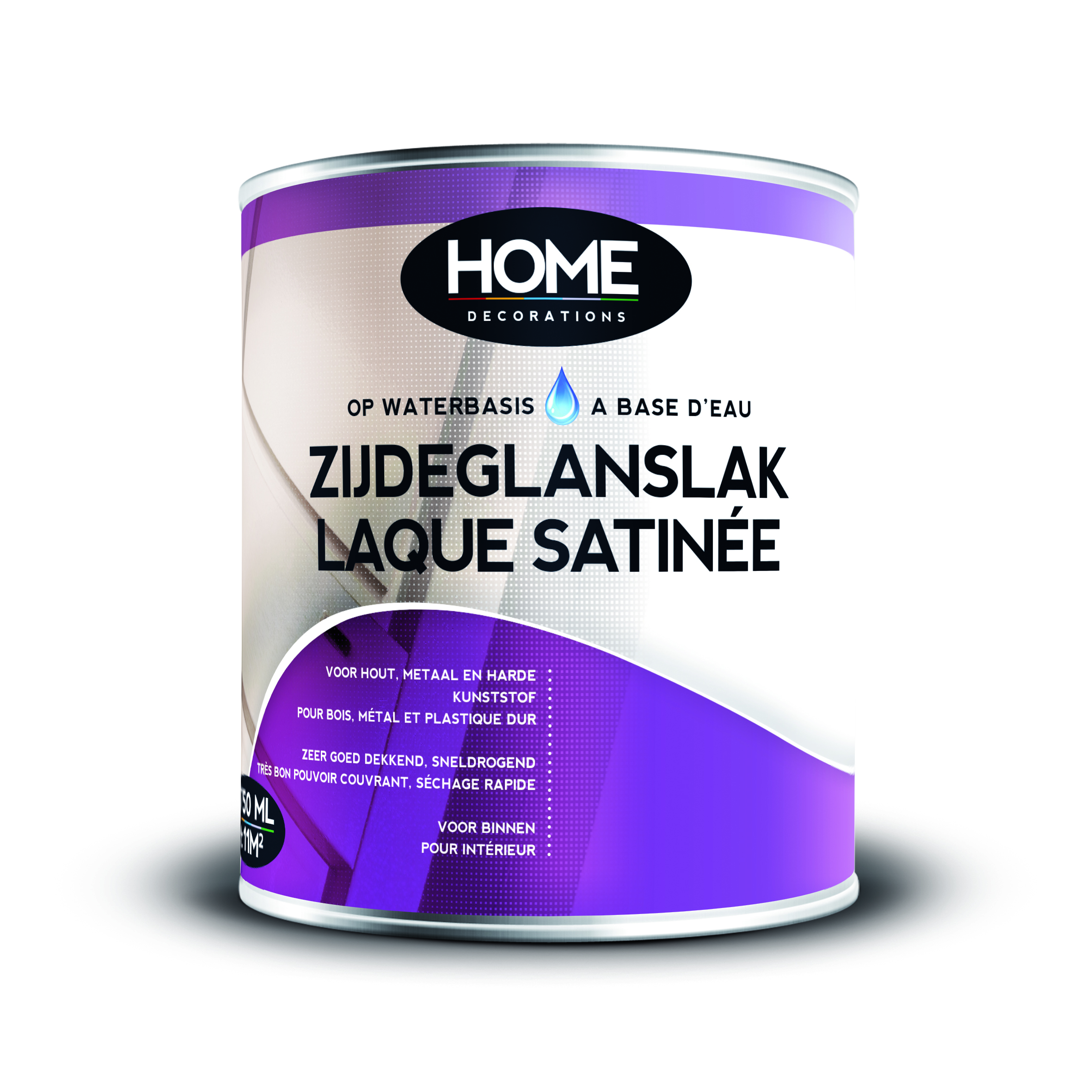 Laque Satinee A Base D''eau Blanc 750ml