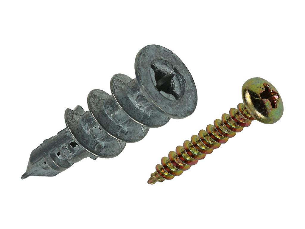BOORPLUGGEN VOOR GIPSKARTONPLATEN+SCHROEVEN ZAMAC 6X38MM - 15ST