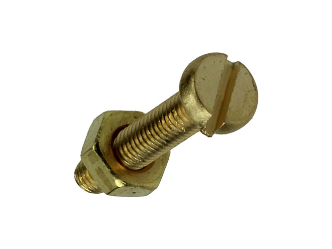 Metaalschroeven Cyl .kop+moer Messing M3x16mm - 8st