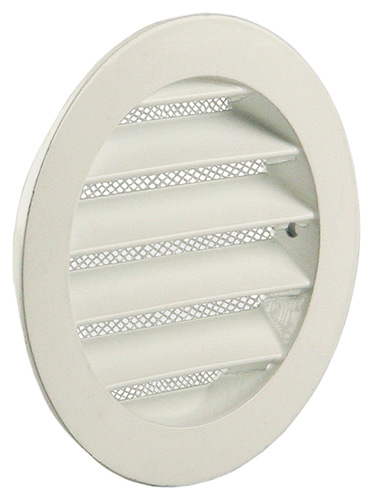 ROND INBOUWROOSTER ALUMINIUM RAL 9010 Ø 100MM