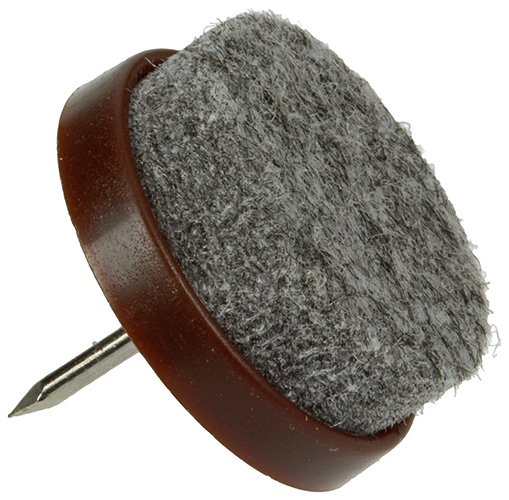 VILTPASTILLES MET NAGEL BRUIN Ø25MM - 4 STUKS