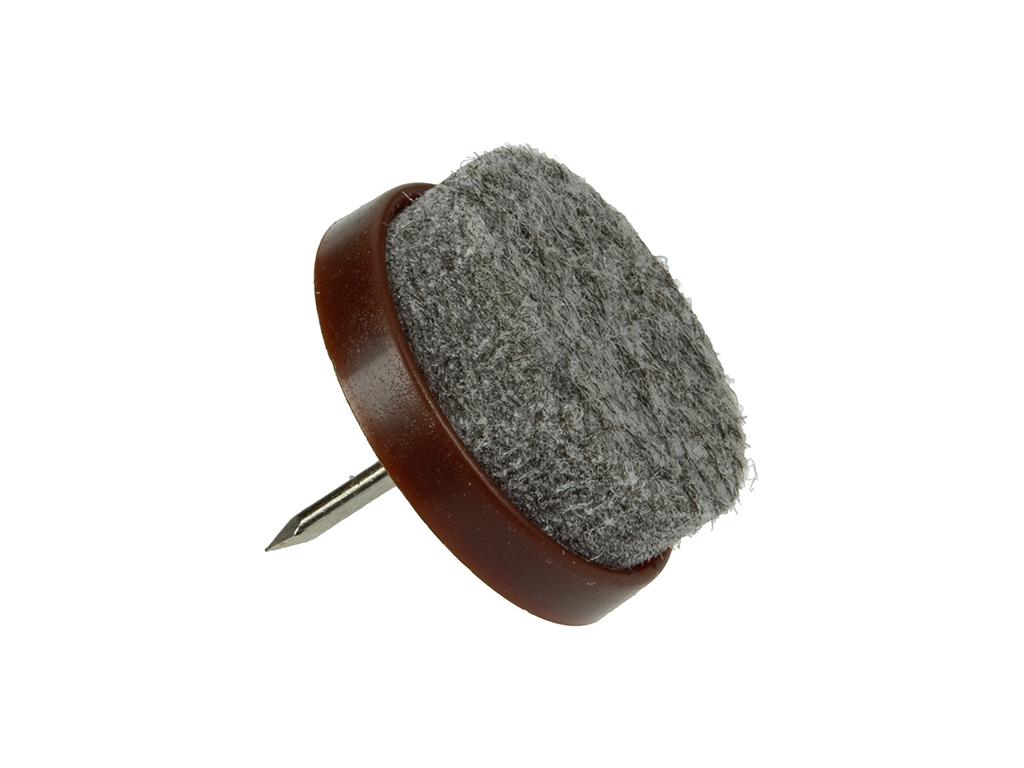 VILTPASTILLES MET NAGEL BRUIN Ø25MM - 4 STUKS