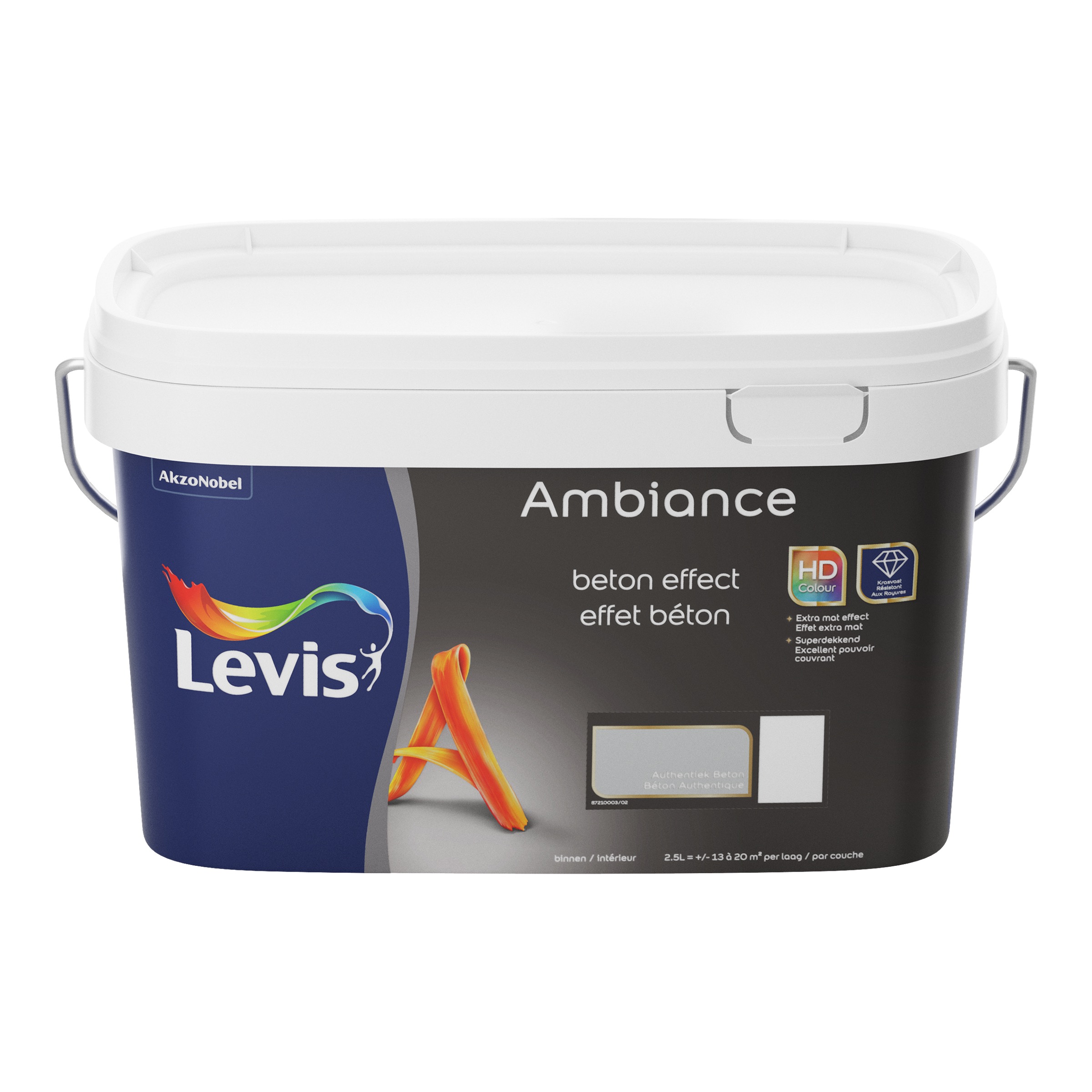 PEINTURE MURALE AMBIANCE BETON AUTHENTIQUE 2,5 L