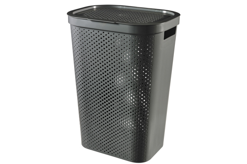 Wasmand Infinity Recycl. Dots 60l D.grijs