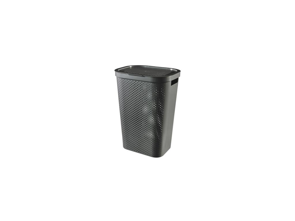 WASMAND INFINITY RECYCL. DOTS 60L D.GRIJS