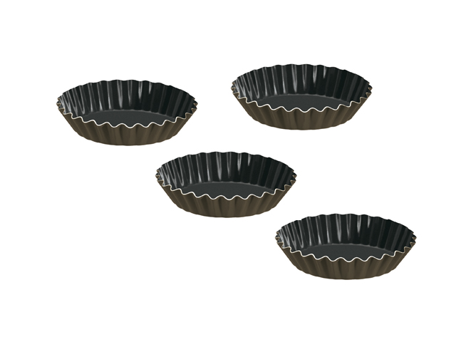 SET VAN 4 MINI TAARTVORMEN NATURA Ø11CM ANTIAANBAKLAAG