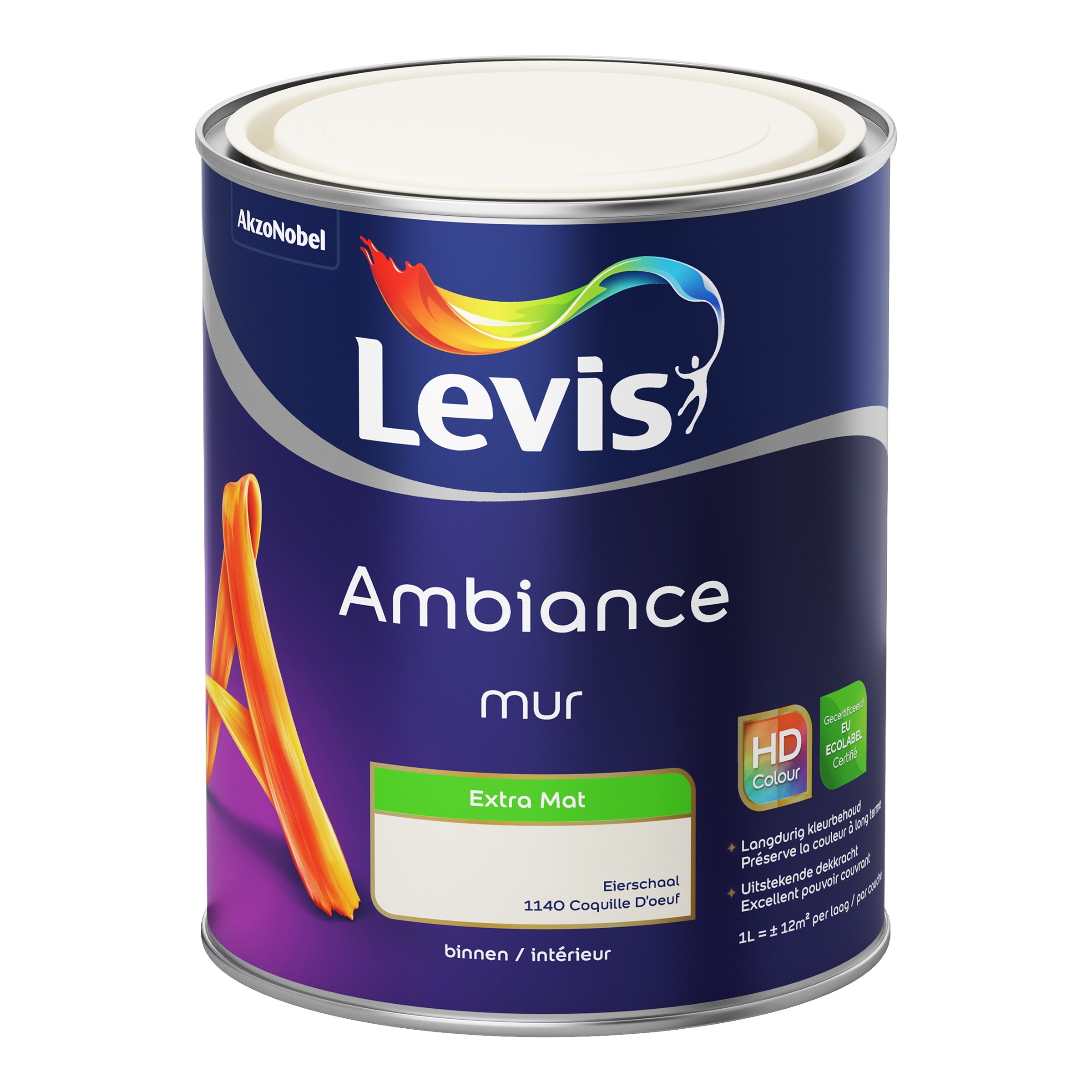 MUURVERF AMBIANCE MUR EXTRA MAT EIERSCHAAL 1 L