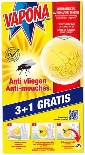 Anti Mouches Adhesif Fenetre Jaune - 3+1 Pcs