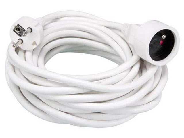 VERLENGSNOER WIT IP20 H05VV-F 3G1,5 10M