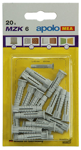 Pluggen Nylon 6mm - 20st