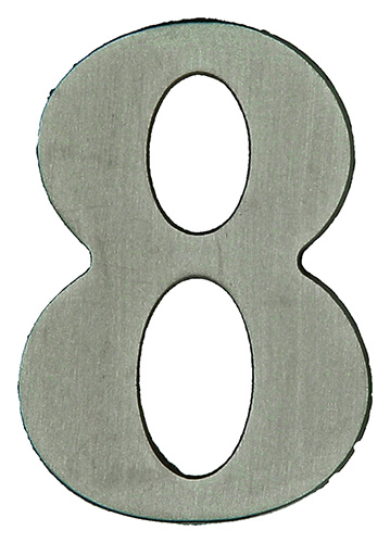 Numero De Maison ''8'' 50mm Inox Massif A Fixation Invisible