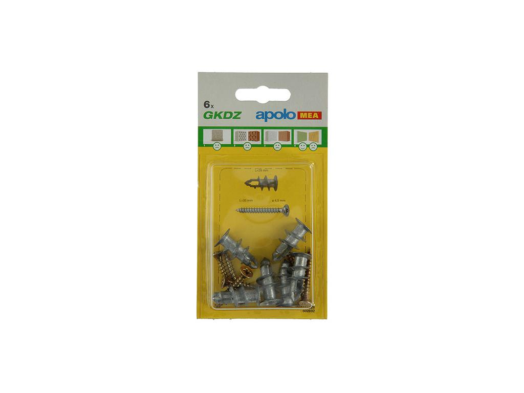 HOLLEWANDPLUGGEN+SCHROEVEN 4,5MM - 6ST