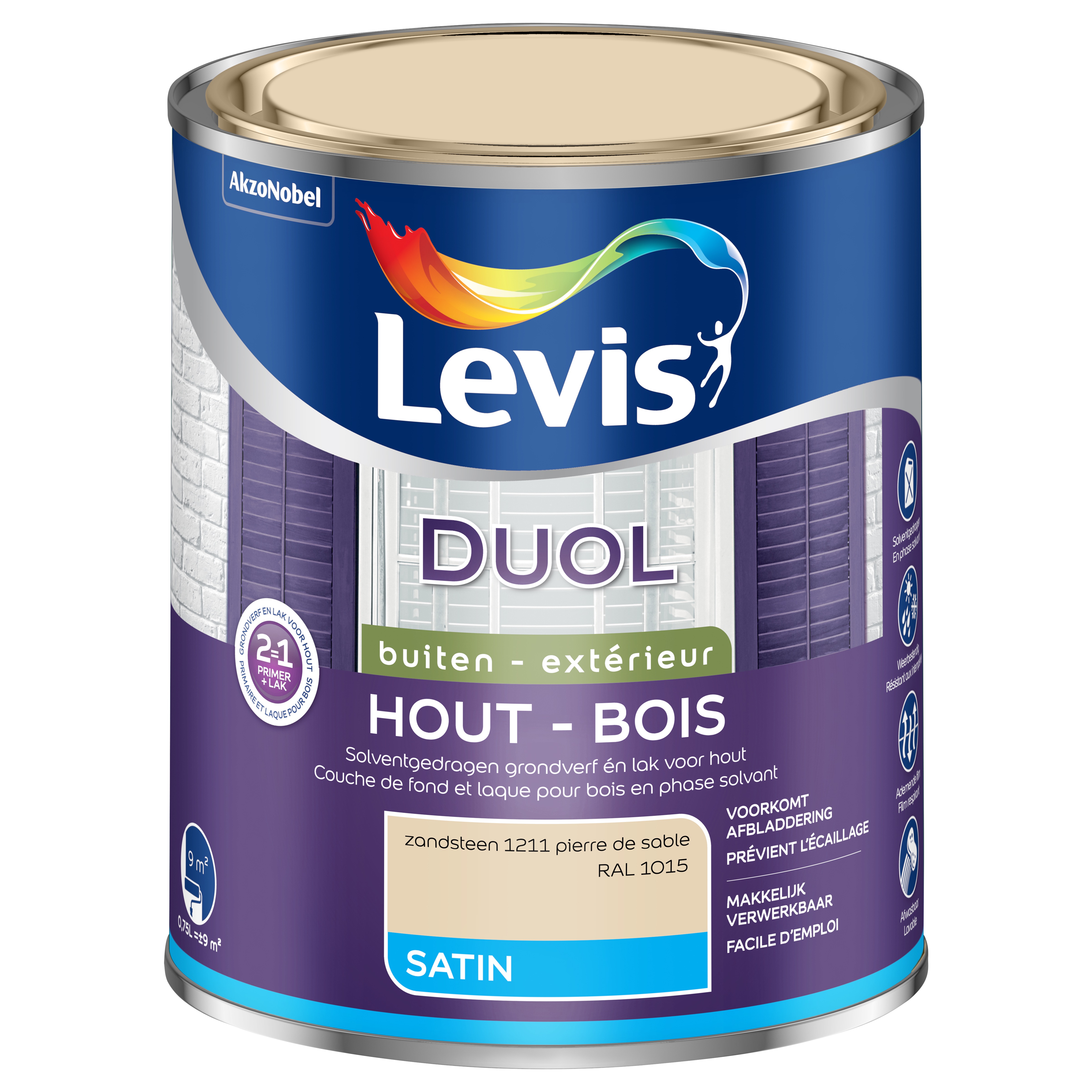 Lak Duol Satin Zandsteen 750 Ml