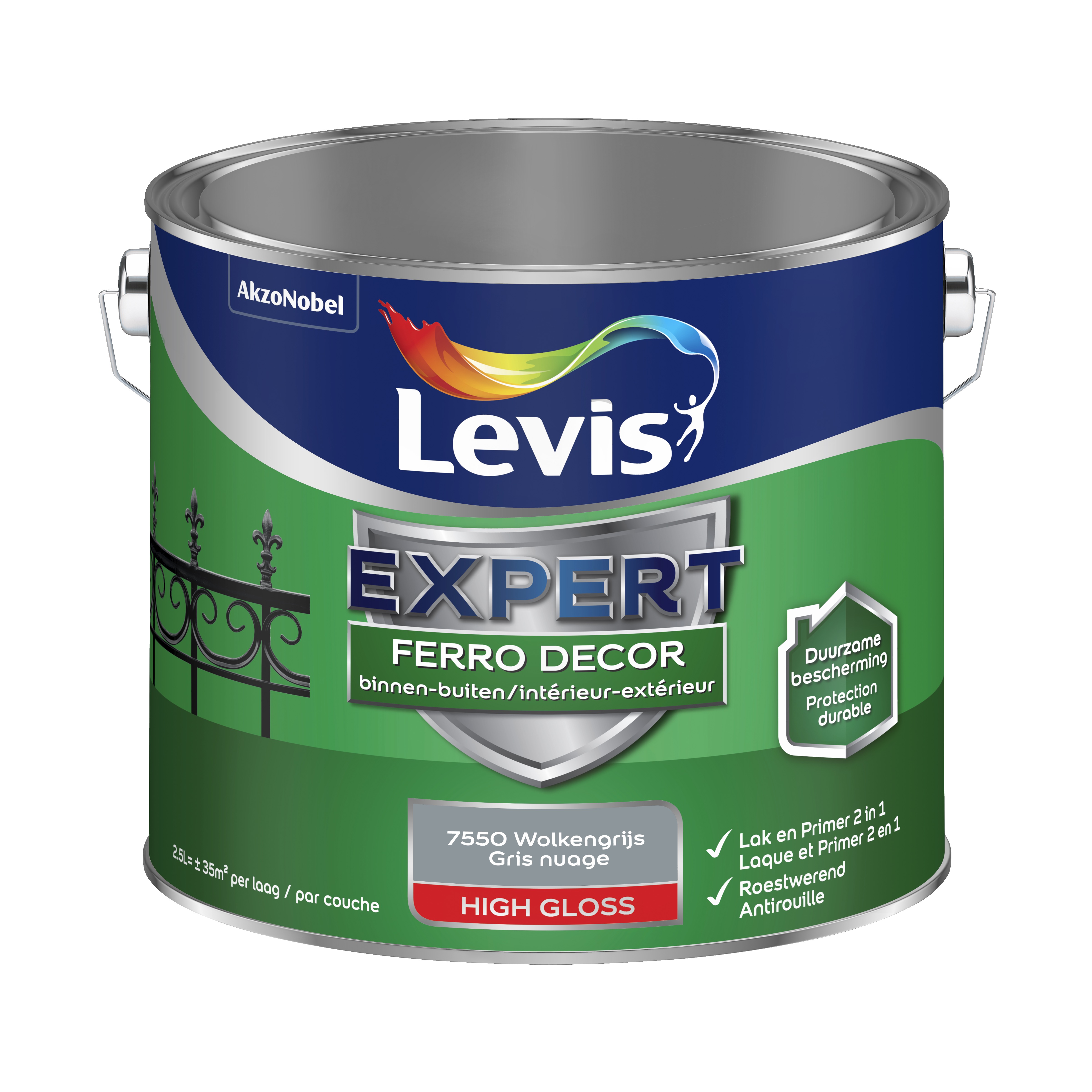 Roestwerende Ferro Decor Wolkengrijs Brillant 2,5 L