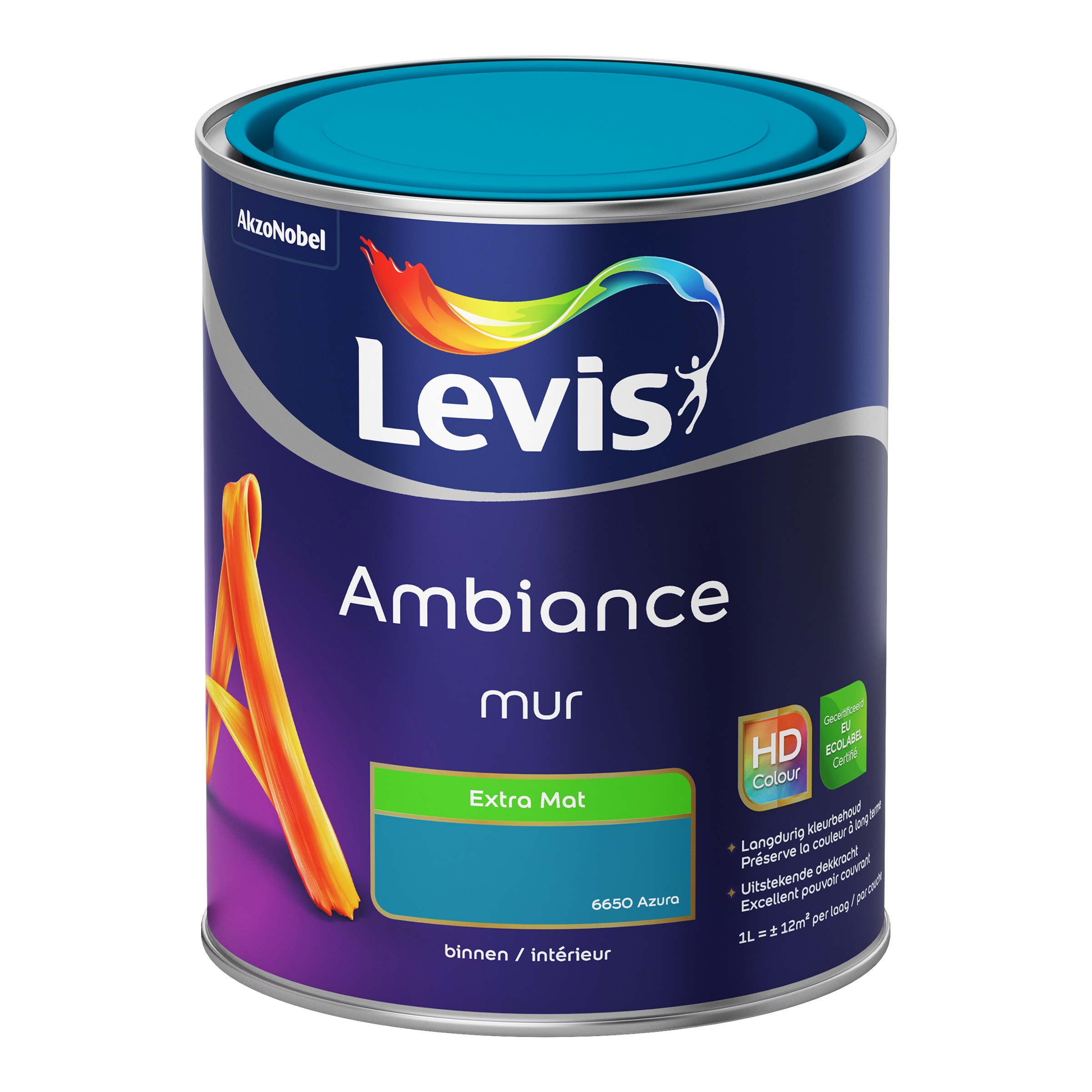 MUURVERF AMBIANCE MUR EXTRA MAT AZURA 1 L