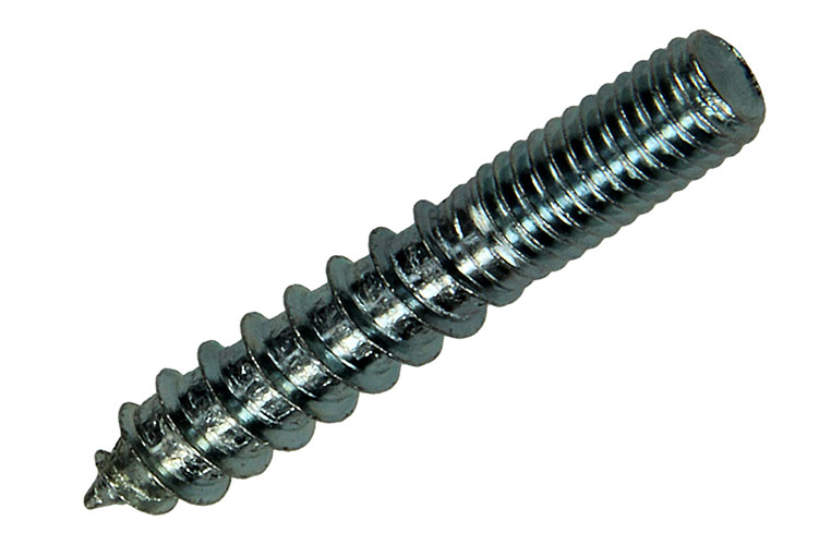 VIS A DEUX FILETS-BOIS+METR. ACIER ZINGUE M6X40MM - 5PC