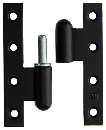 Paumelles Fortes Noir Plastifie Gauche 110x70mm - 3pc