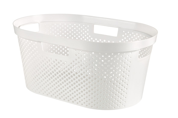 Wasmand Infinity Recycled Dots 40l Wit