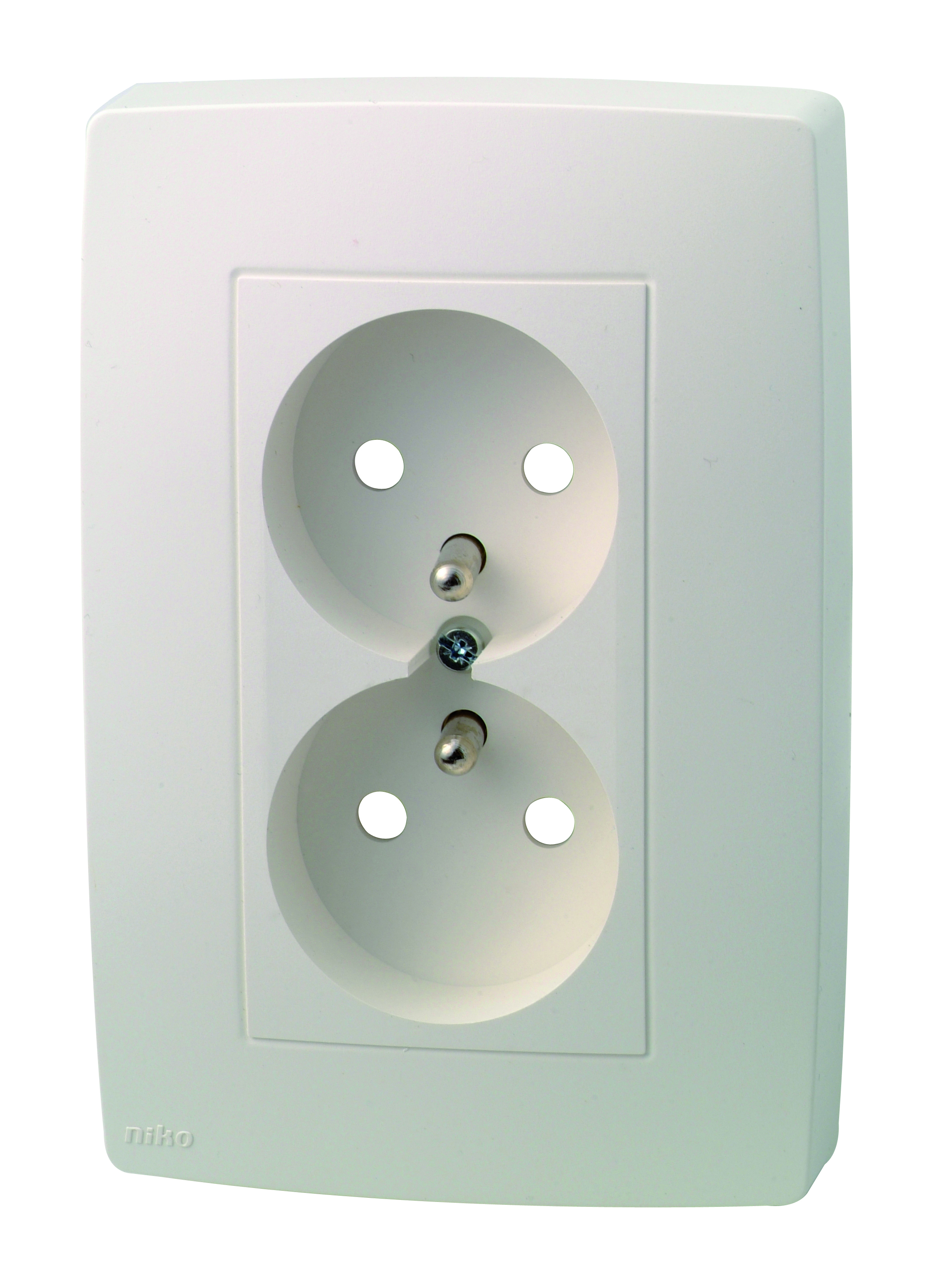 Dubbel Stopcontact +a 31.5mm +veiligheid Original White