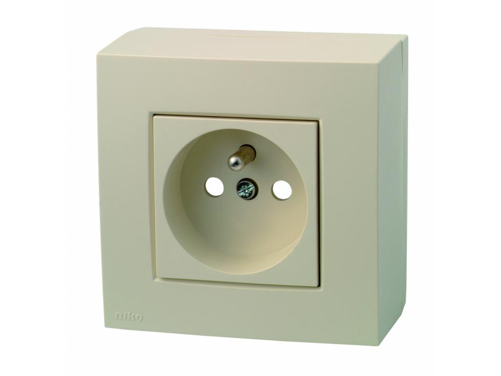 OPBOUWKIT STOPCONTACT +A+VEILIGHEID CREAM