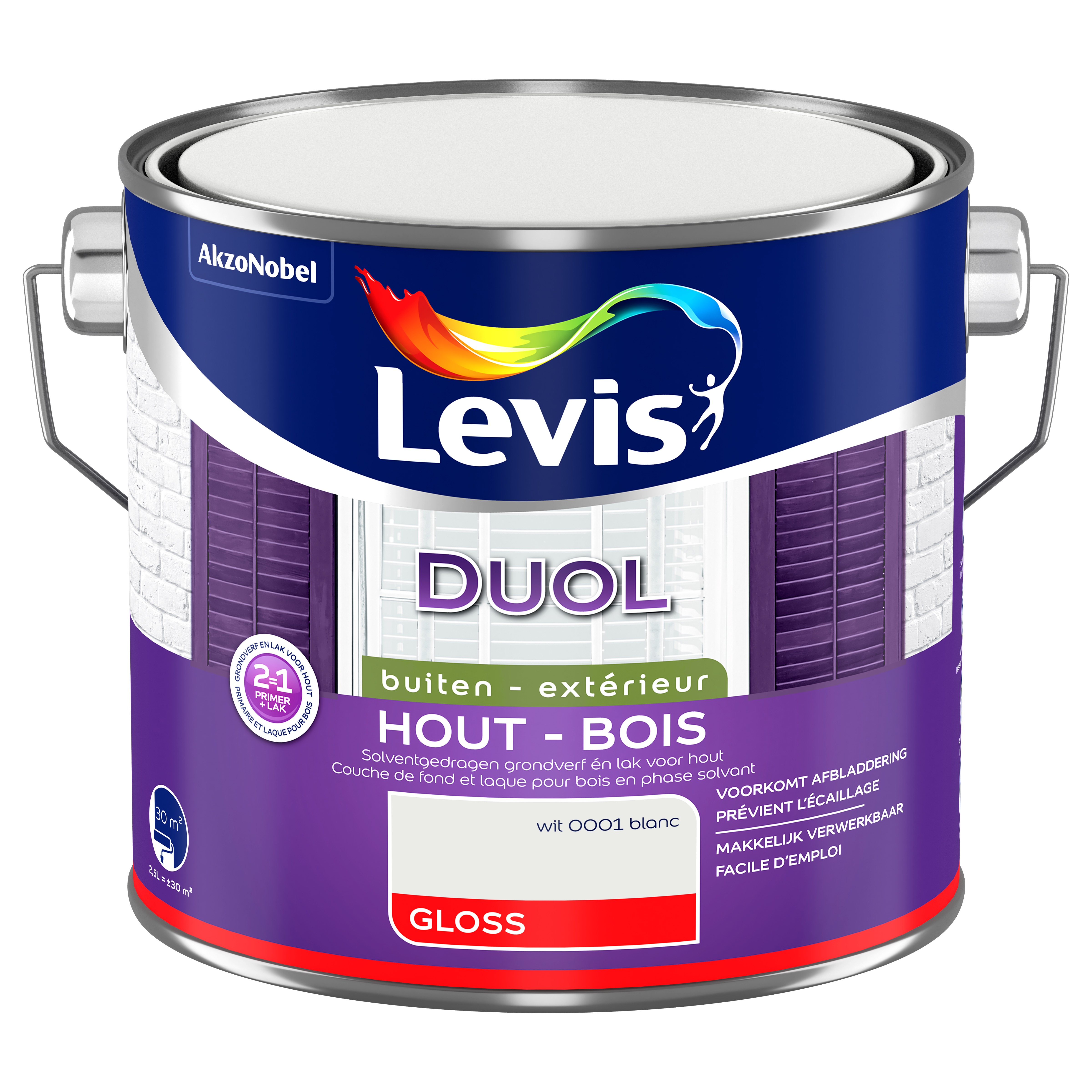 LAK DUOL SATIN GLOSS WIT 2,5 L
