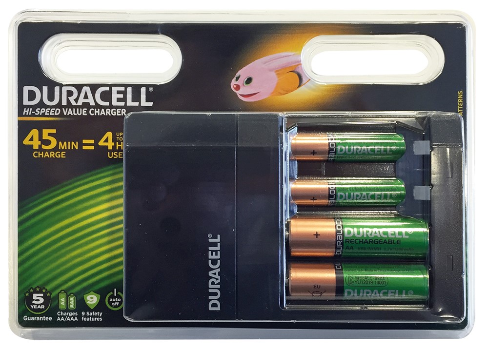 Chargeur Duracell Super Rapide 45 Minutes + 2 Aa + 2 Aaa (ex Ps 045000)