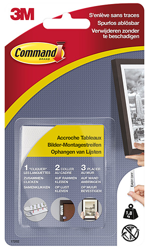 COMMAND ACCROCHE-TABLEAUX ADHESIF 1,8KG - 8 PCS