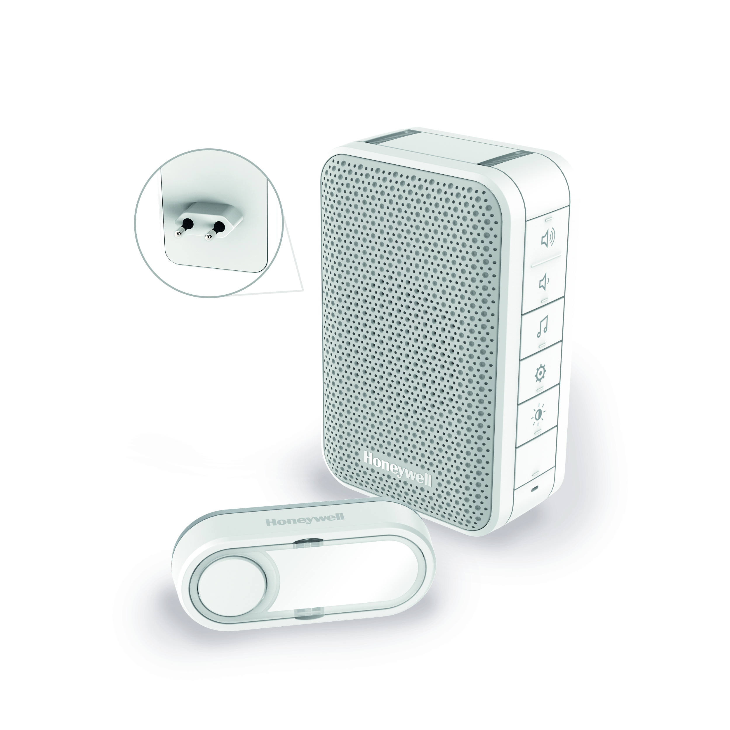 DRAADLOZE BEL PLUG-IN 84DB 150M WIT + FLASH