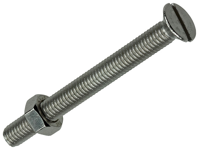 Metaalschroeven Verz. Kop+moer Rvs M5x50mm - 4st