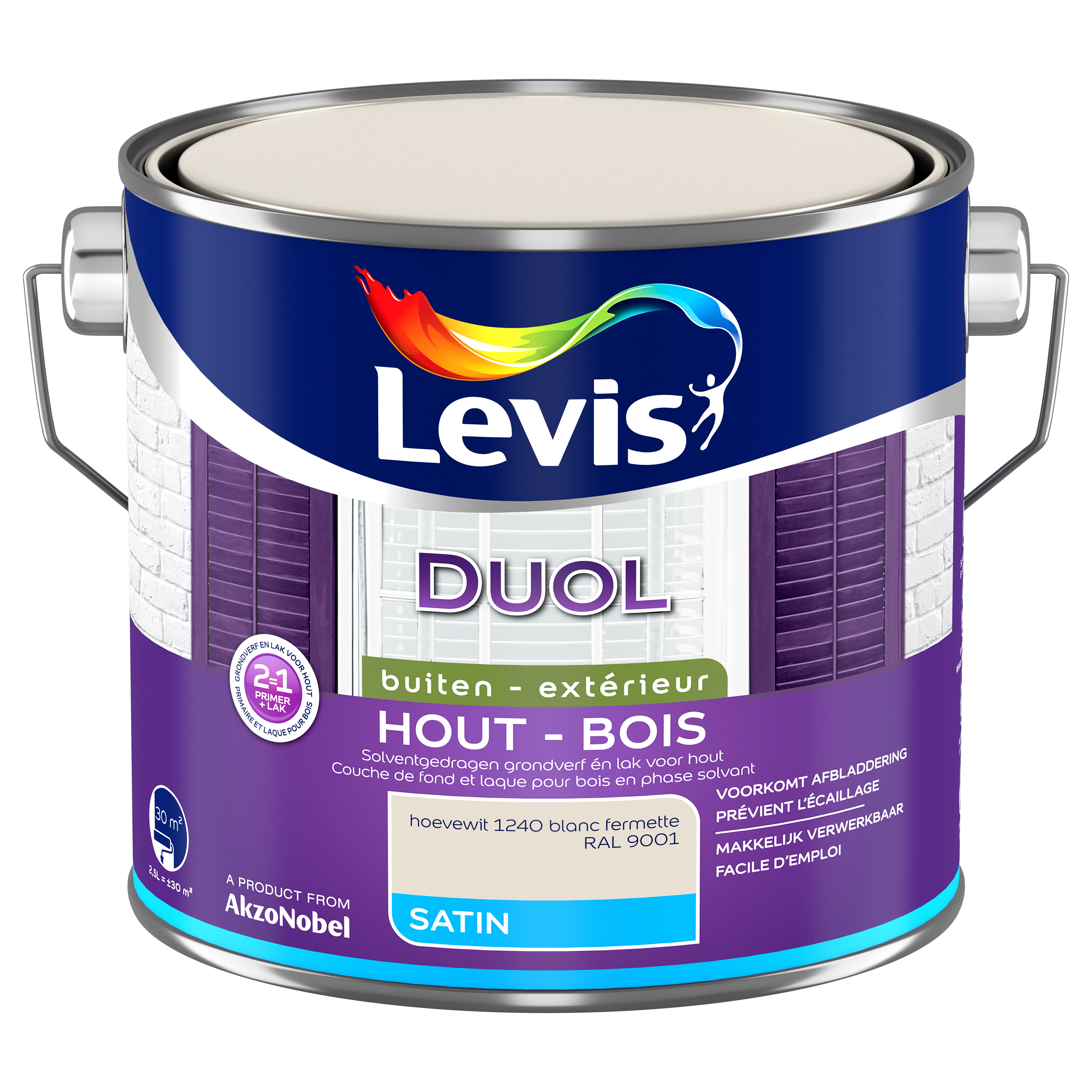 LAK DUOL SATIN HOEVEWIT 2,5 L