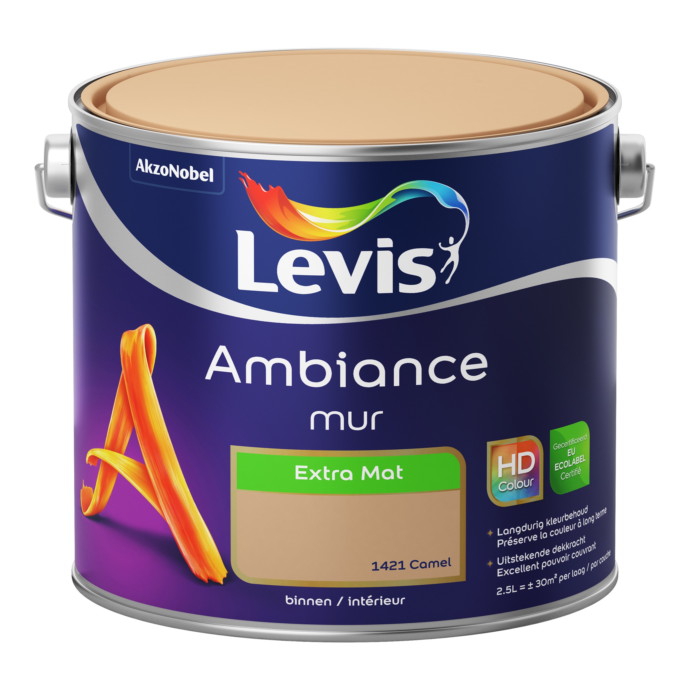 PEINTURE MURALE AMBIANCE MUR EXTRA MAT CAMEL 2,5 L